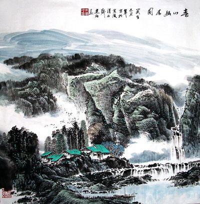 朱建强：“春山幽居图”68X68CM.jpg